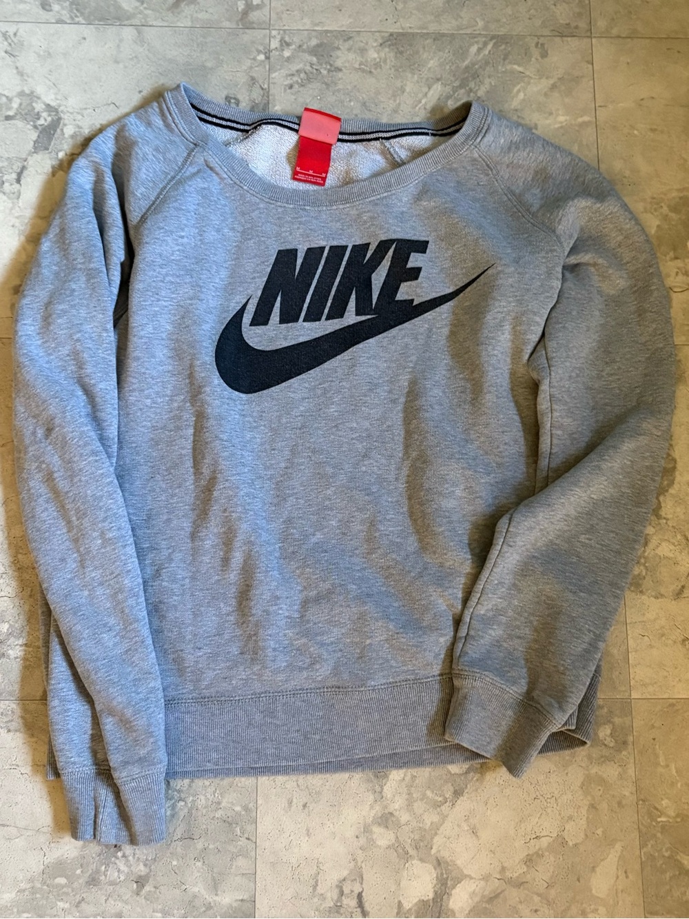 Nike Light Gray Sweatshirt with Black Logo
